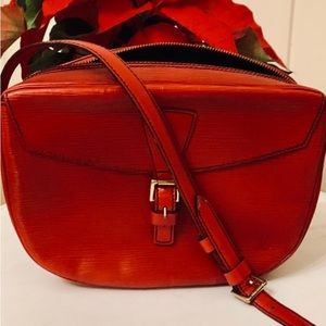 Authentic Louis Vuitton June Fille Red Epi Leather Crossbody Bag
